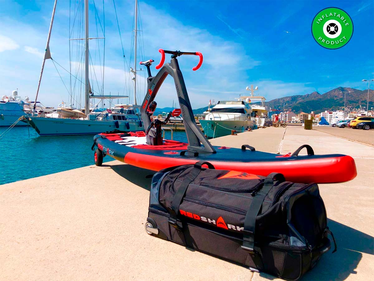 En TodoMountainBike: Ciclismo sobre el agua con la Red Shark Bike Board, una bici acuática con plataforma inflable